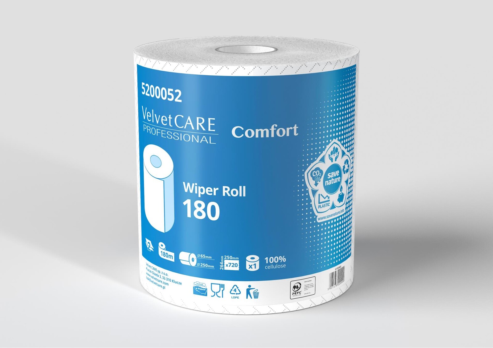 Velvet CARE Průmyslové utěrky Velvet Professional - 2vrstvé, 180 m, 3 role