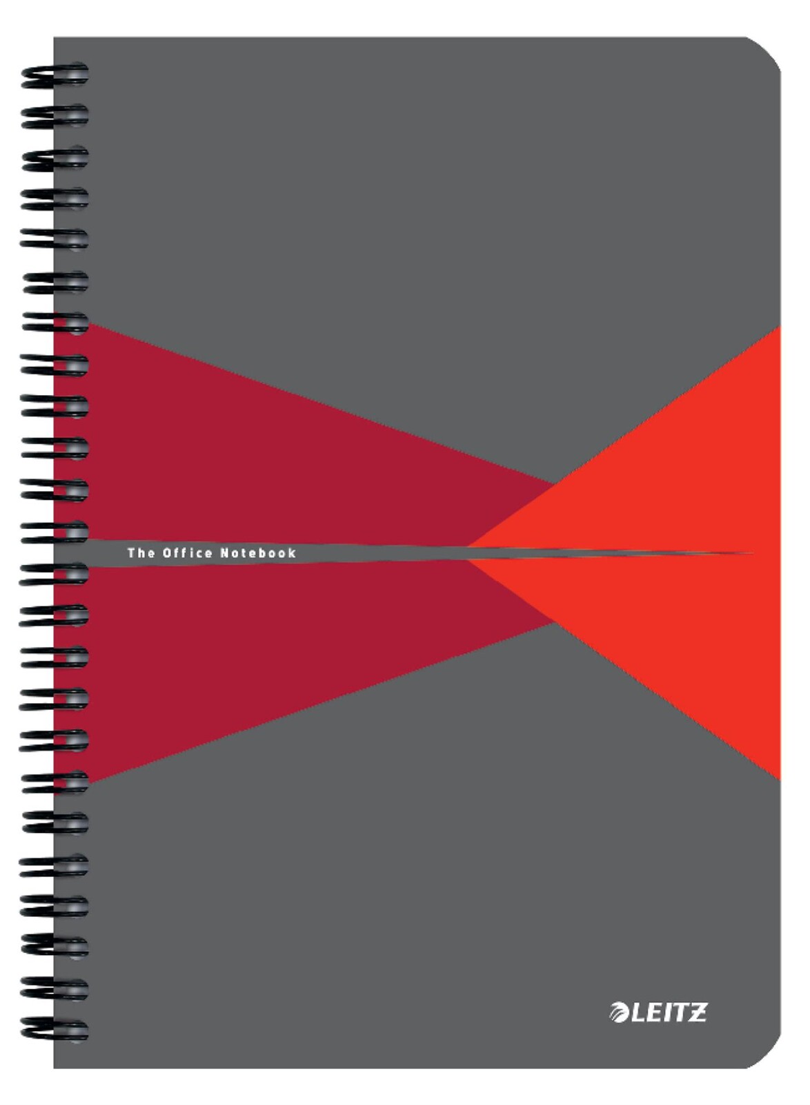 Kroužkový blok Leitz Office A5 linkovaný -  červený, 90 listů