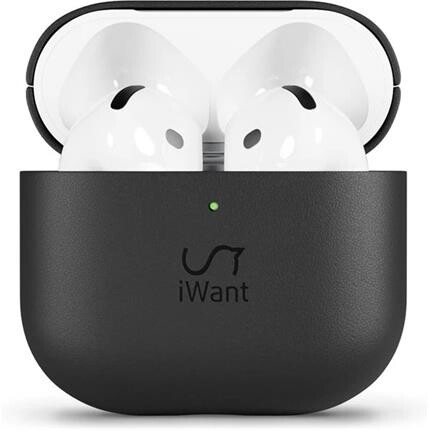 iWant kožený kryt pro AirPods 4/4 (ANC) černá