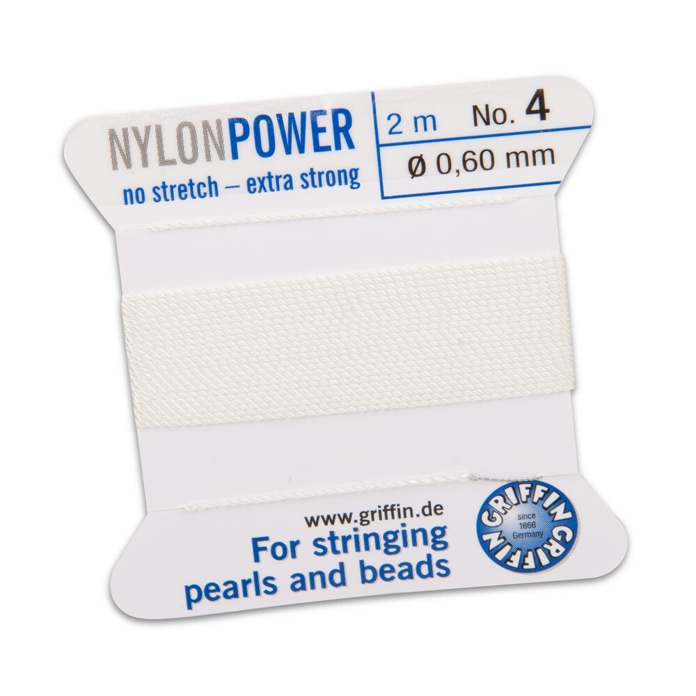 Griffin nylonová nit Nylon power s jehlou 0,6 mm/2 m bílá - 1 ks