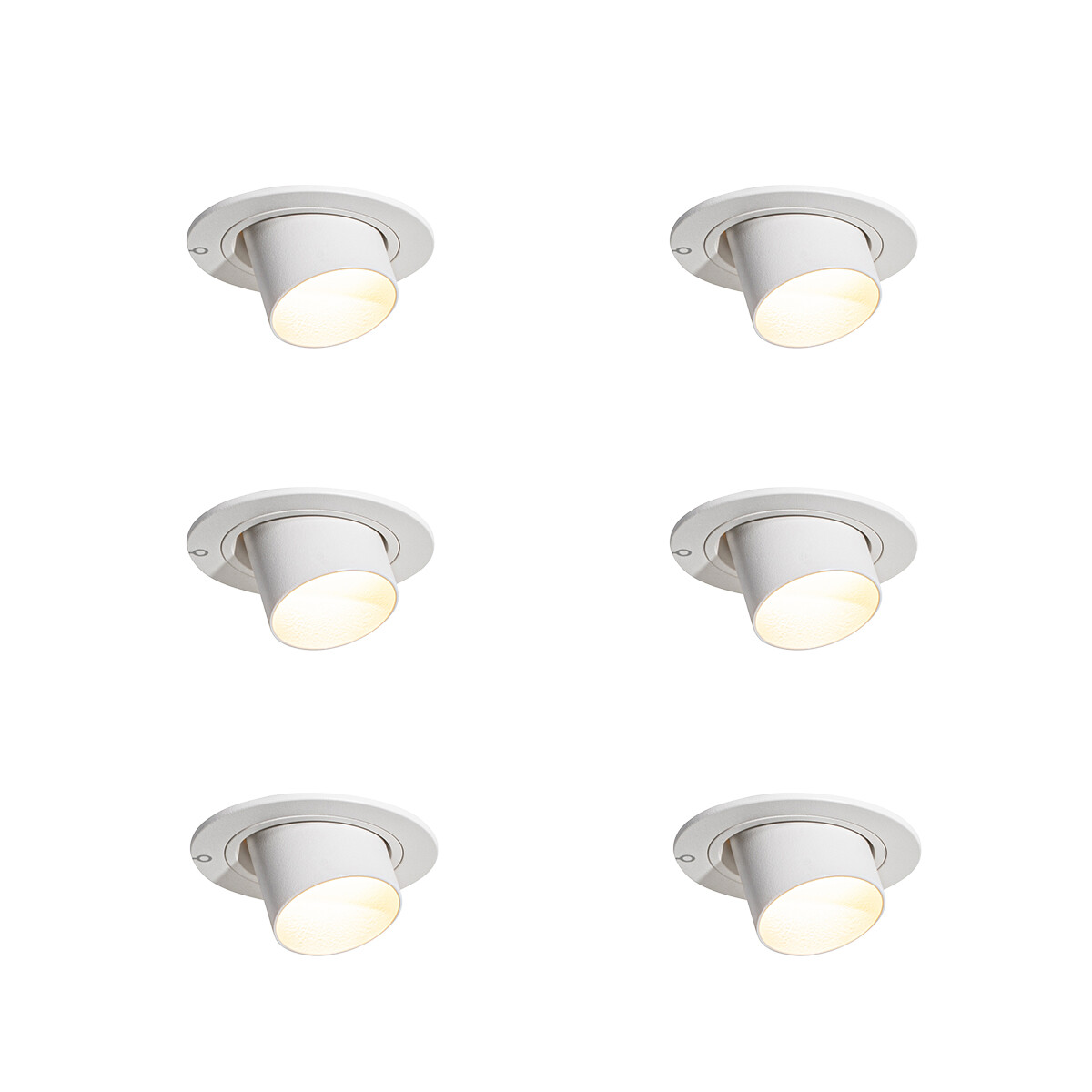 Sada 6 zapuštěných bodových svítidel bílá GU10 35mm kulatá naklápěcí - Installa
