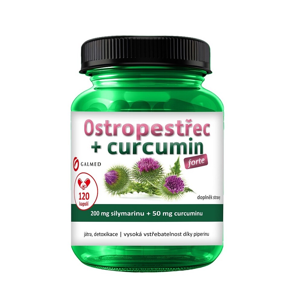 GALMED Ostropestřec forte + curcumin 120 kapslí