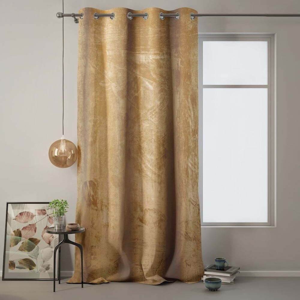 Hořčicově žlutý závěs AmeliaHome Velvet, 140 x 270 cm