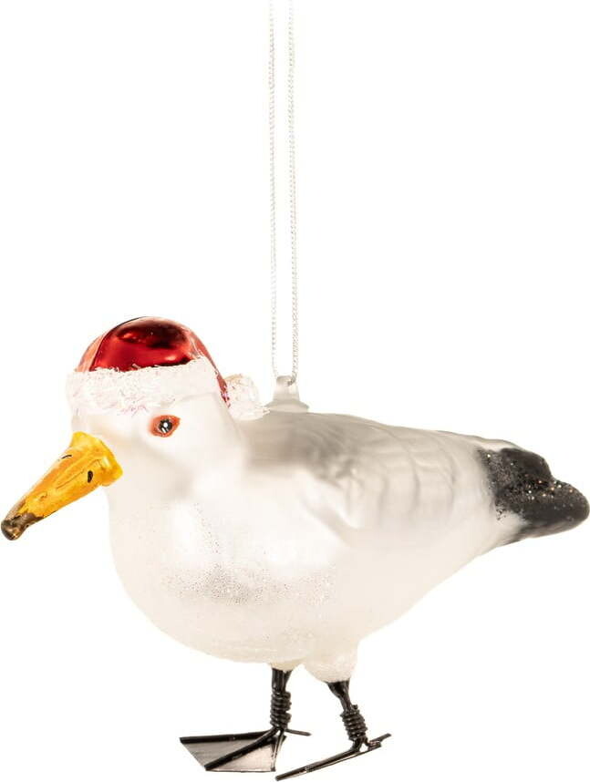Skleněná ručně vyrobená vánoční ozdoba 7,5 cm Seagull – Sass & Belle