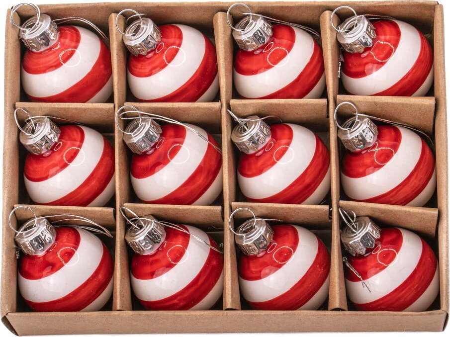 Skleněné ručně vyrobené vánoční koule v sadě 12 ks ø 3 cm Mini Bauble – Sass & Belle