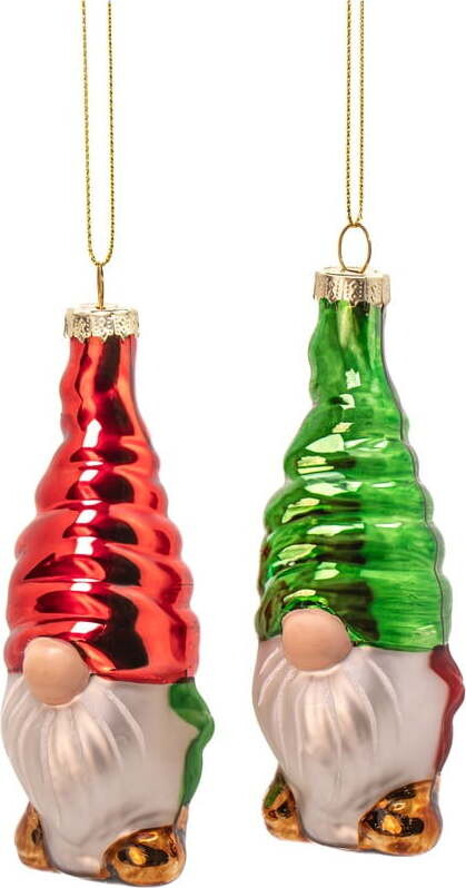 Skleněné ručně vyrobené vánoční ozdoby v sadě 2 ks ø 4 cm Gonk – Sass & Belle