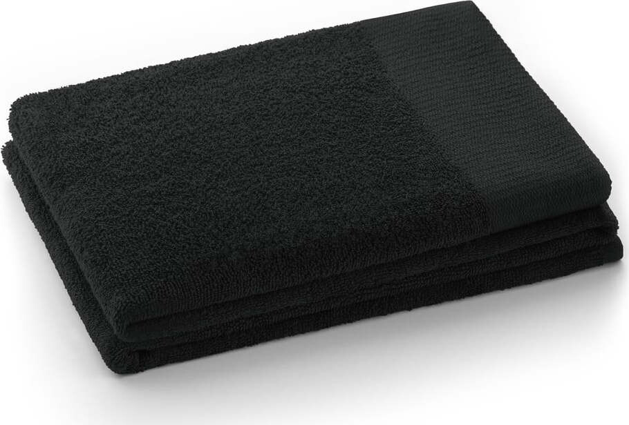 Černý froté bavlněný ručník 30x50 cm Amari – Restilo