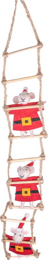 Látková závěsná vánoční dekorace 50 cm Santa Mouse – Sass & Belle