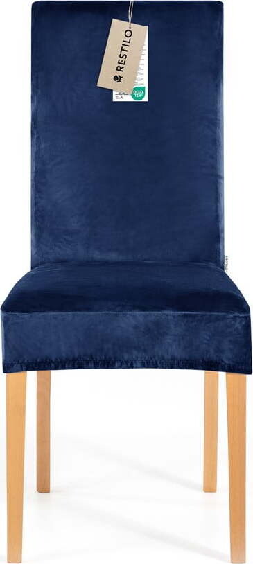 Modrý napínací potah na židli 48 cm Sento – Restilo
