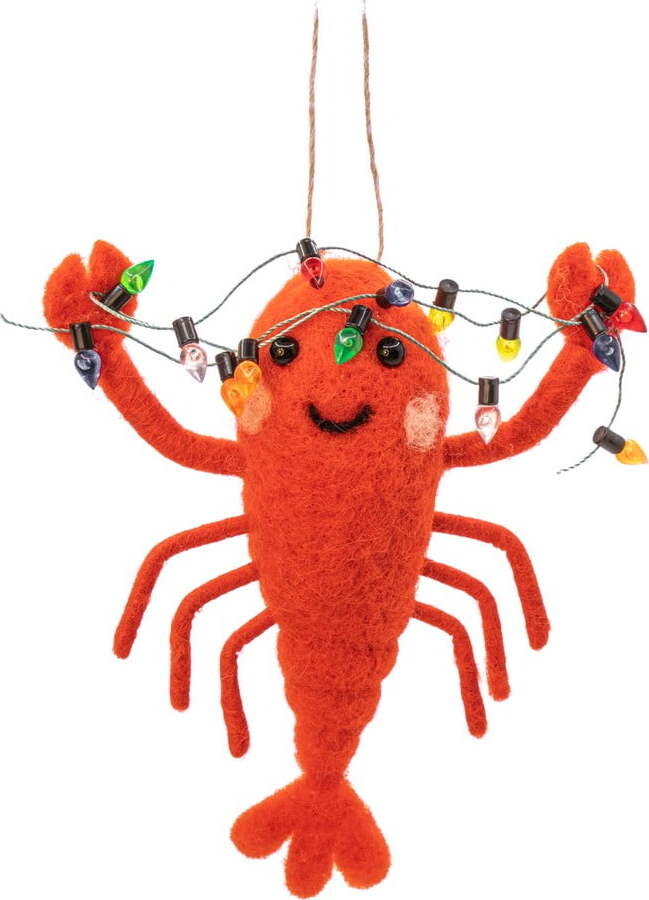 Textilní ručně vyrobená vánoční ozdoba 11 cm Lobster – Sass & Belle