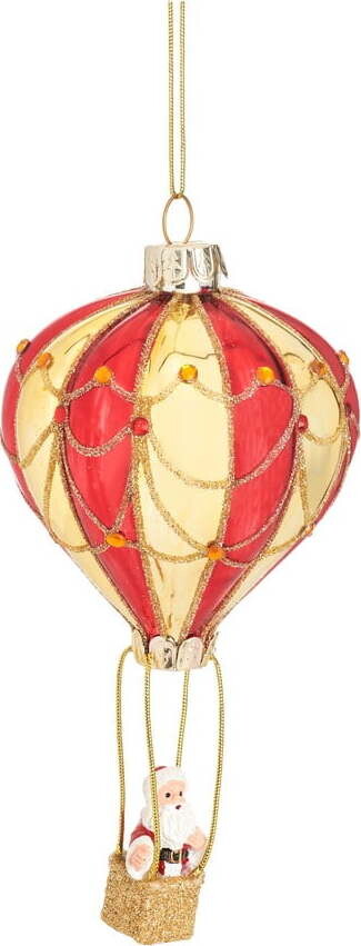 Skleněná ručně vyrobená vánoční ozdoba ø 8 cm Santa – Sass & Belle