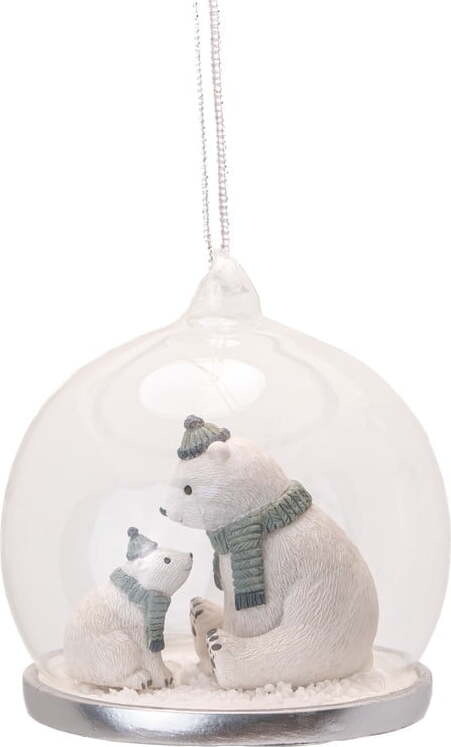 Ručně vyrobená vánoční koule z polyresinu ø 7 cm Polar Bear Mummy & Baby – Sass & Belle