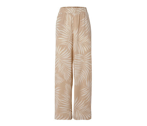 Tchibo - Strukturované kalhoty s širokými nohavicemi a celoplošným potiskem - pro ženy - vel. 36 - barva: bílá/s potiskem