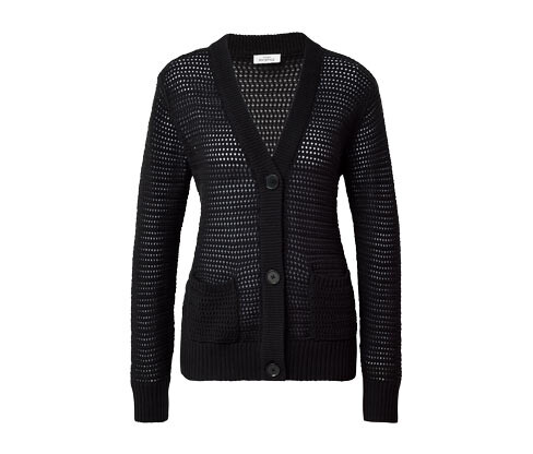 Tchibo - Kardigan z úpletu pointelle - pro ženy - vel. S 36/38 - barva: černá
