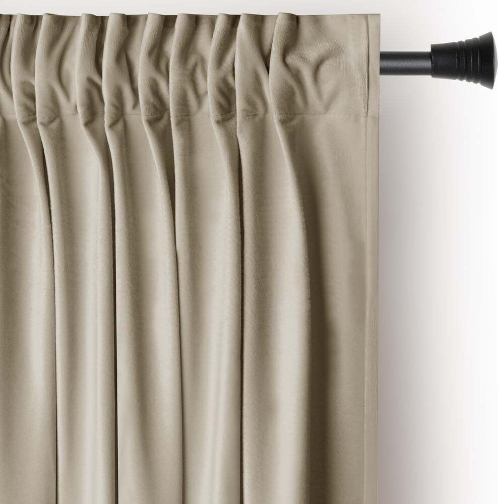 Hnědý/béžový sametový dimout závěs 140x245 cm Pleat – Restilo