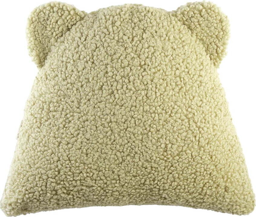 Zelený dětský pohovkový polštář z textilie bouclé Bear – Wigiwama
