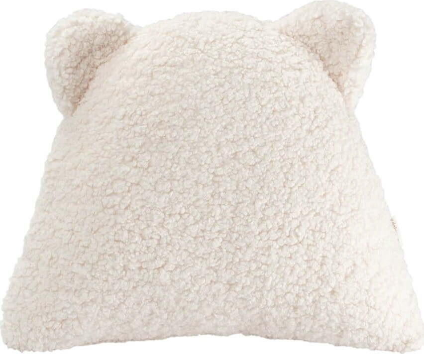 Krémový dětský pohovkový polštář z textilie bouclé Bear – Wigiwama