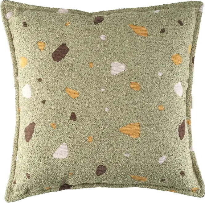 Zelený dětský pohovkový polštář z textilie bouclé/žinylkový Terrazzo Block – Wigiwama