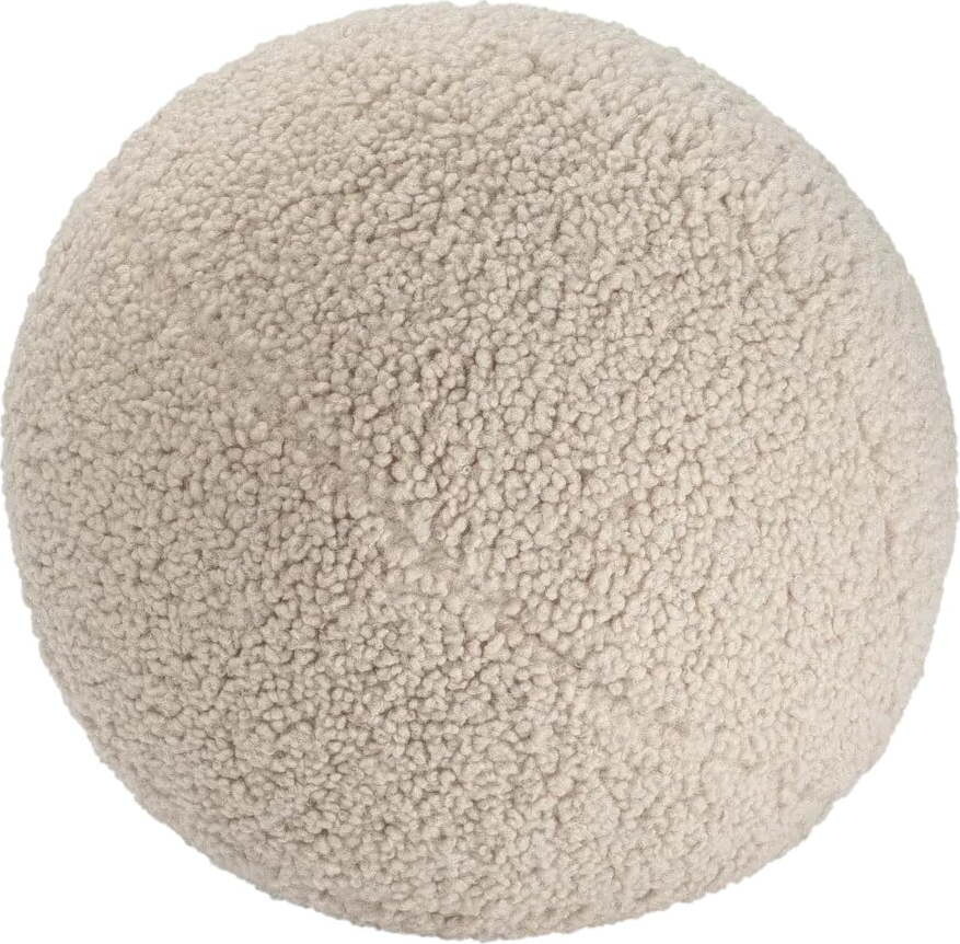 Světle hnědý dětský pohovkový polštář z textilie bouclé Ball – Wigiwama