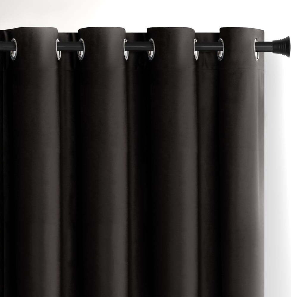 Černý sametový dimout závěs 140x245 cm Eyelets – Restilo