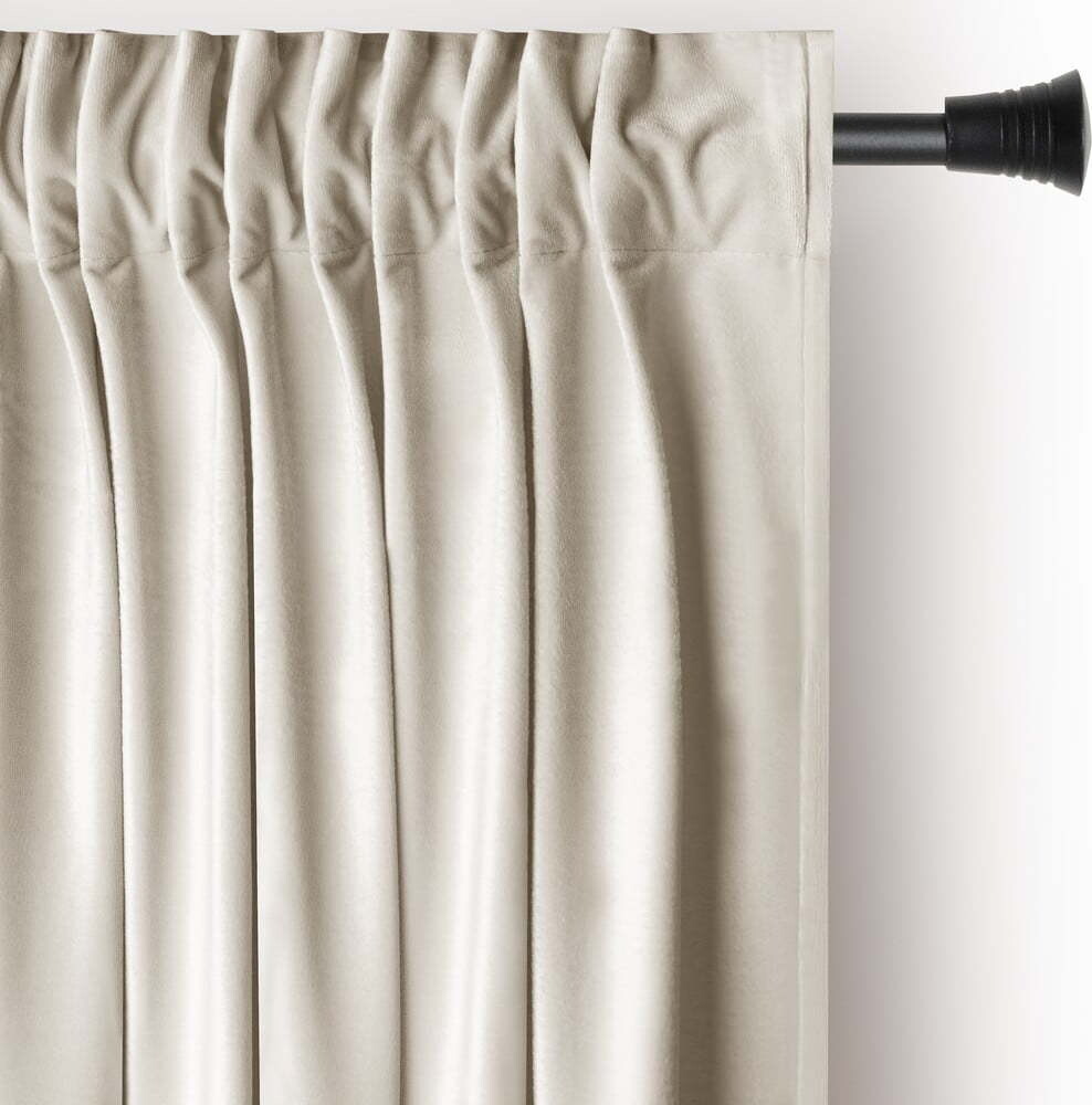 Béžový sametový dimout závěs 140x270 cm Pleat – Restilo