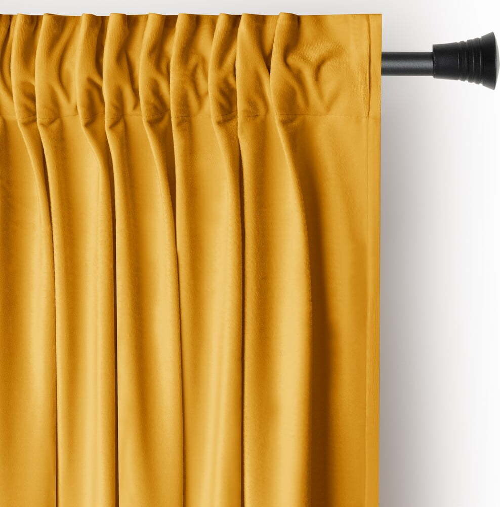 Žlutý sametový dimout závěs 140x270 cm Pleat – Restilo