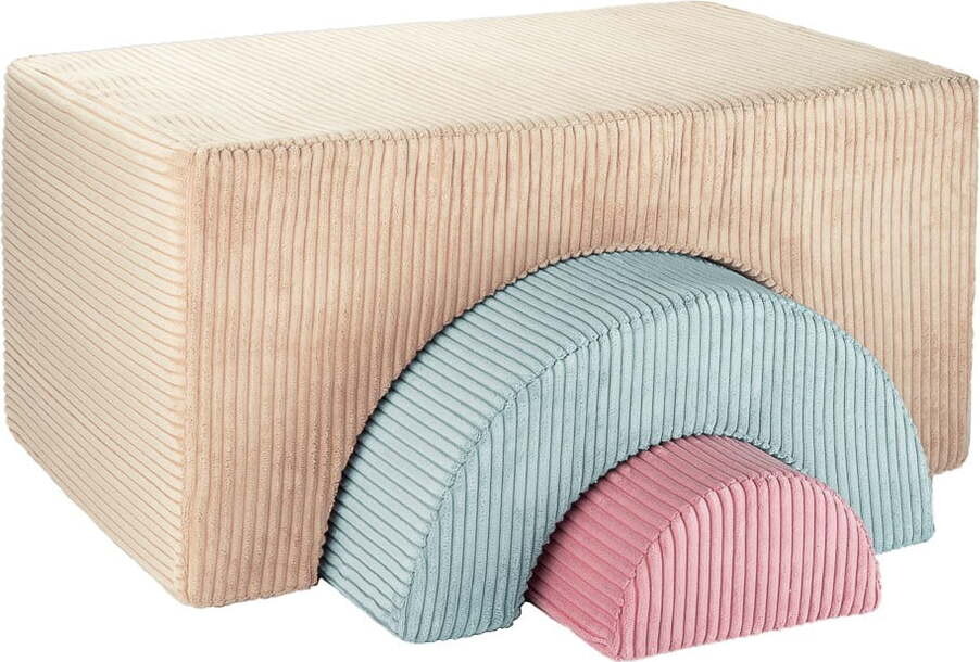 Světle hnědý manšestrový dětský puf Rainbow – Wigiwama