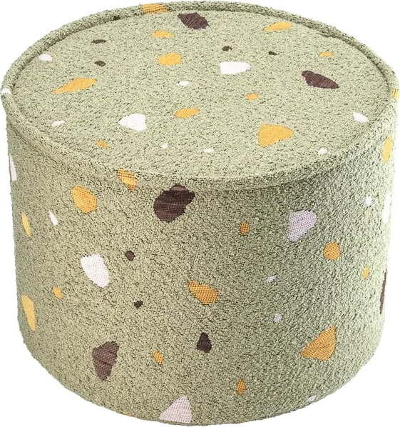 Zelený dětský puf z textilie bouclé/žinylkový Terrazzo – Wigiwama