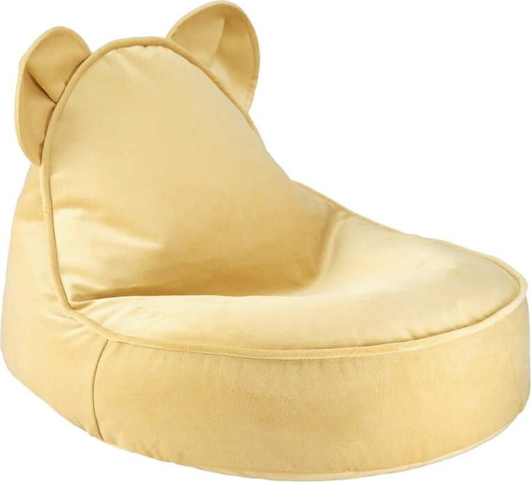 Žlutý sametový dětský sedací vak Bear – Wigiwama