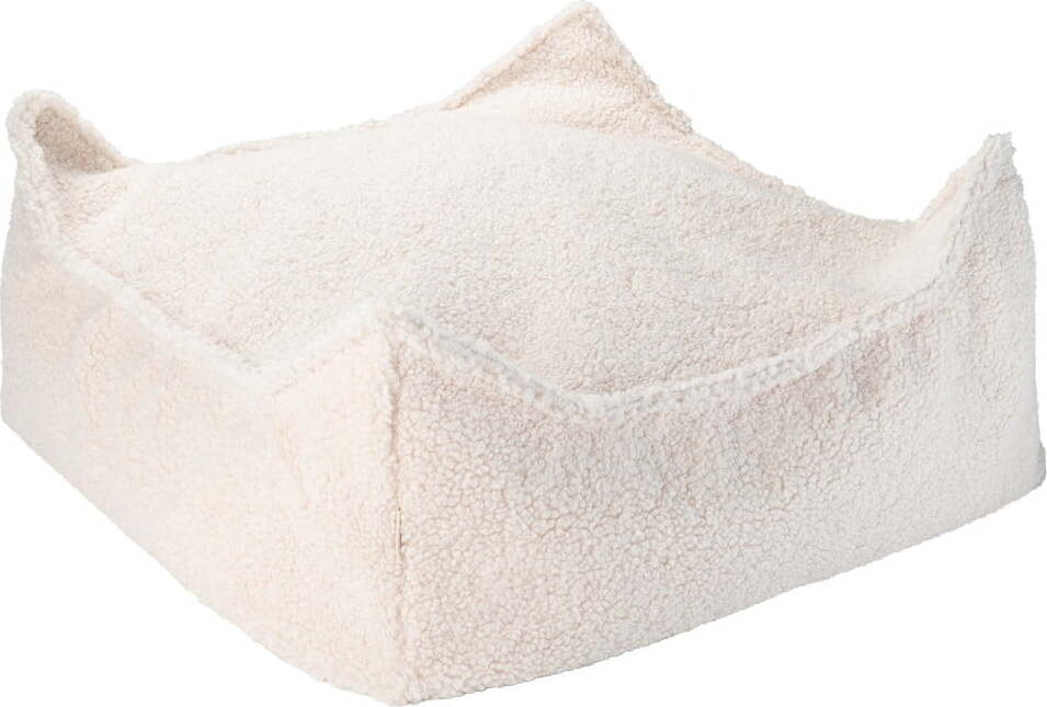 Krémový dětský sedací vak z textilie bouclé Square – Wigiwama