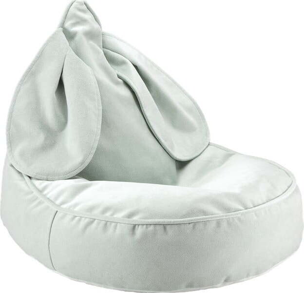 Sametový dětský sedací vak v mentolové barvě Bunny – Wigiwama