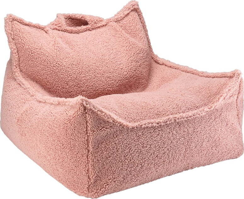 Růžový dětský sedací vak z textilie bouclé Chair – Wigiwama
