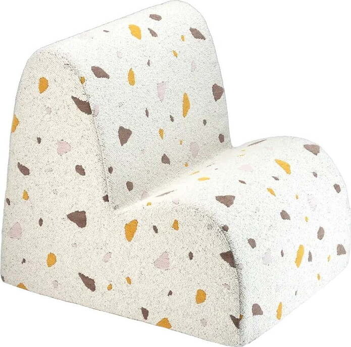 Bílé dětské křesílko z textilie bouclé/žinylkové Terrazzo Cloud – Wigiwama