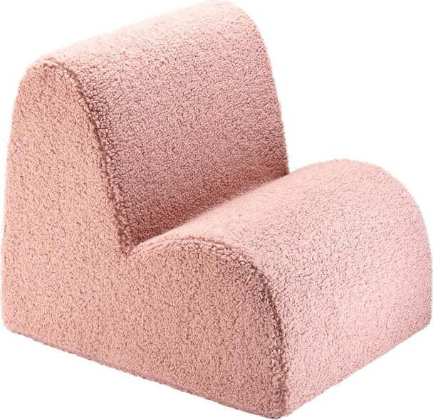 Růžové dětské křesílko z textilie bouclé Cloud – Wigiwama
