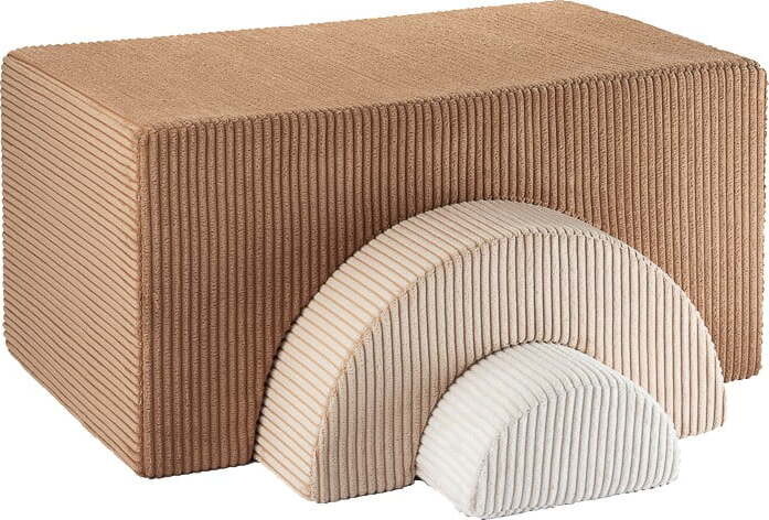 Hnědý manšestrový dětský puf Rainbow – Wigiwama