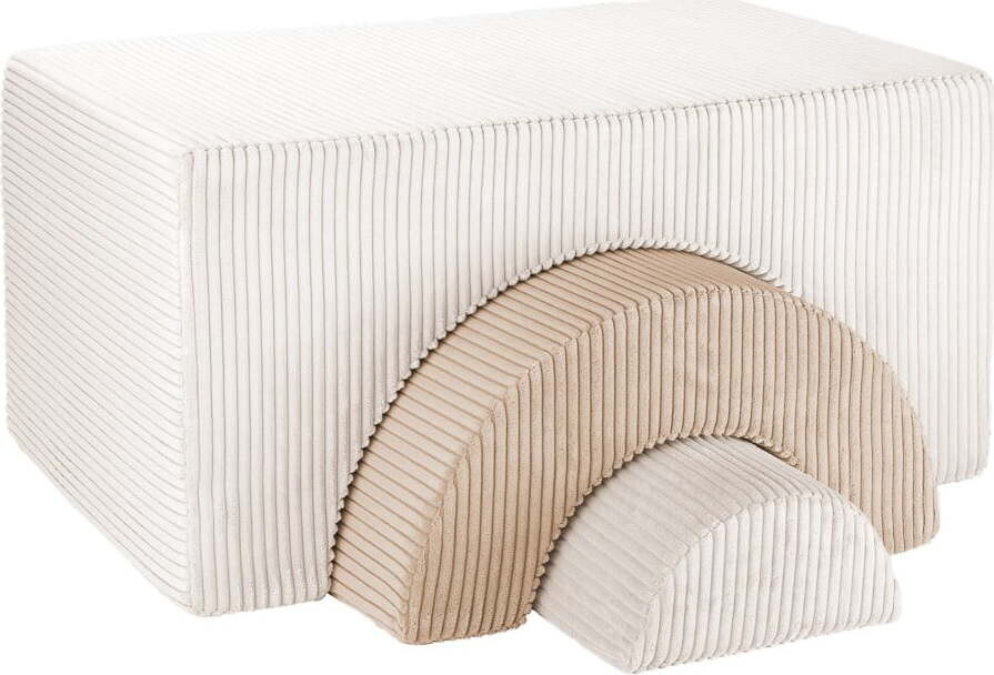 Krémový manšestrový dětský puf Rainbow – Wigiwama