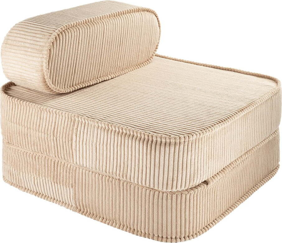 Světle hnědé manšestrové dětské křesílko Flip – Wigiwama