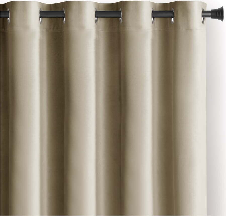 Hnědý/béžový sametový dimout závěs 140x270 cm Eyelets – Restilo