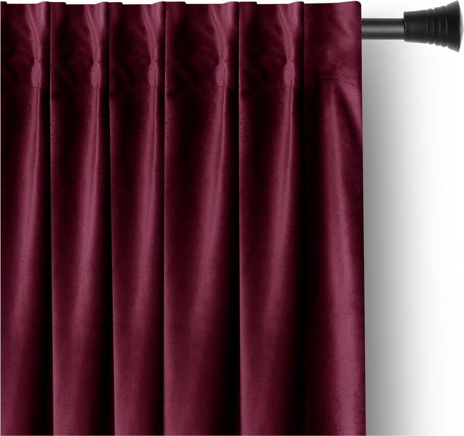 Vínový sametový dimout závěs 140x270 cm Pleat – Restilo