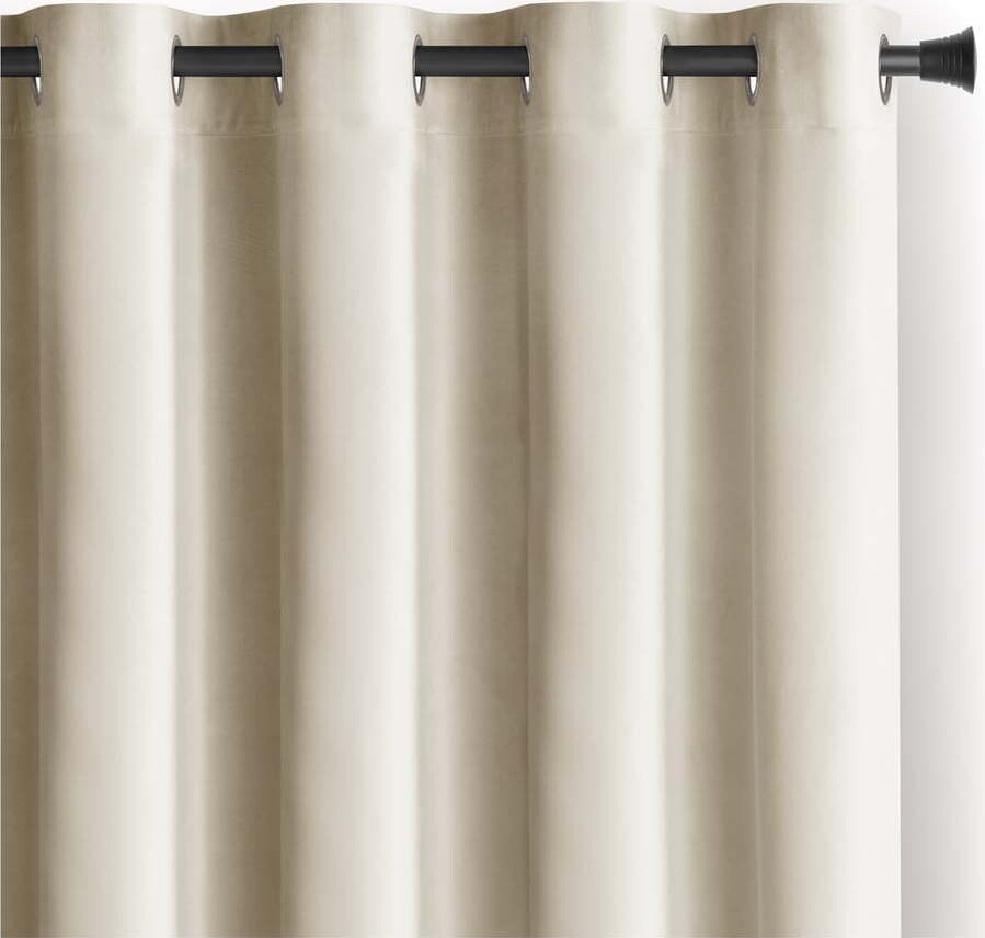 Béžový sametový dimout závěs 140x245 cm Eyelets – Restilo