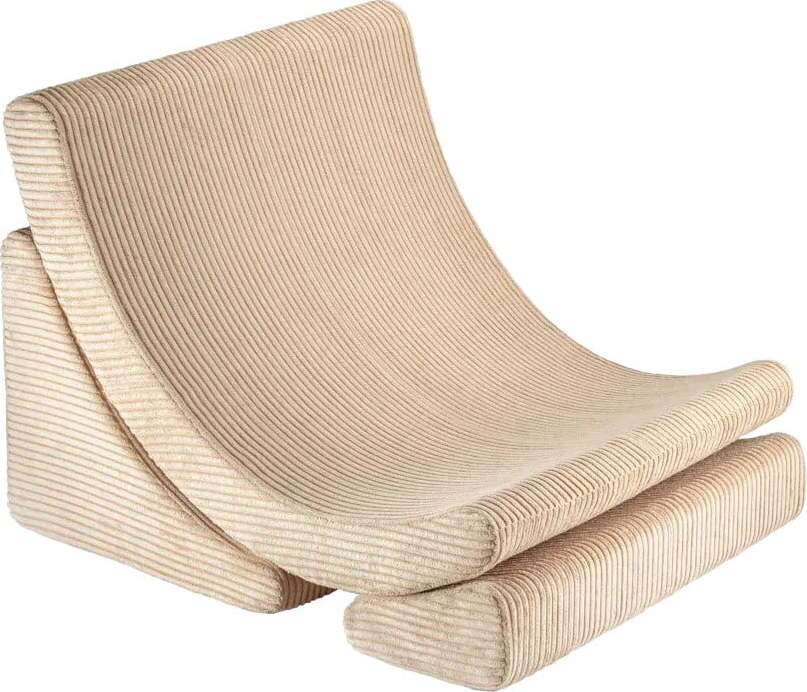 Světle hnědé manšestrové dětské křesílko Moon – Wigiwama