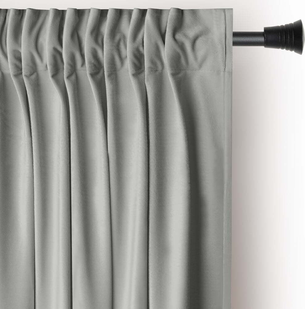 Šedý sametový dimout závěs 140x245 cm Pleat – Restilo