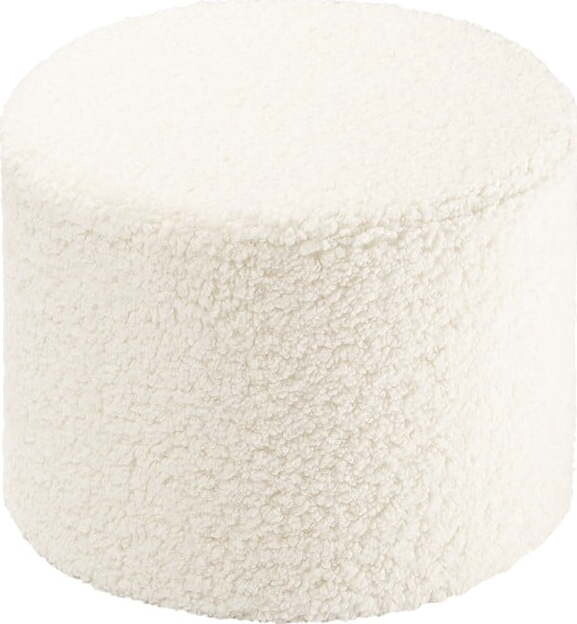 Krémový dětský puf z textilie bouclé – Wigiwama