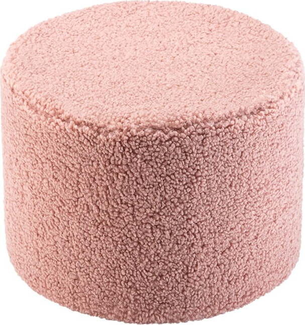 Růžový dětský puf z textilie bouclé – Wigiwama