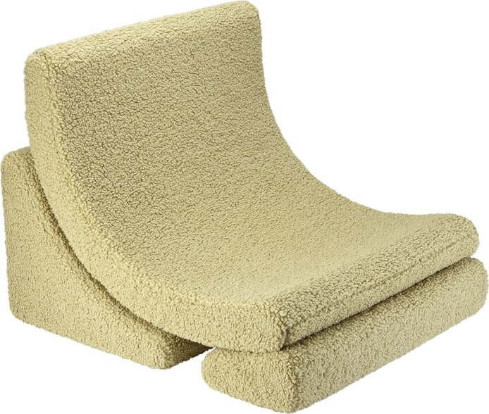 Zelené dětské křesílko z textilie bouclé Moon – Wigiwama