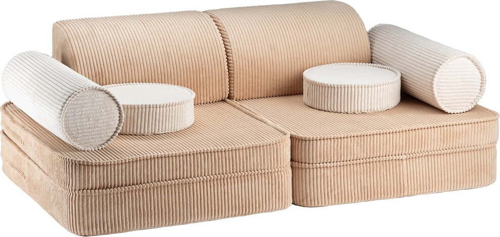 Světle hnědá manšestrová dětská pohovka 132 cm Settee – Wigiwama