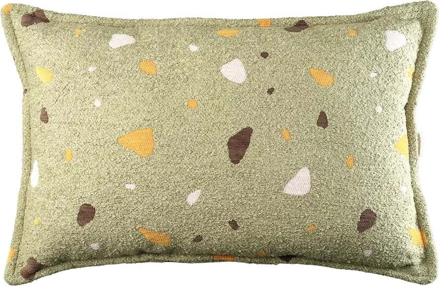 Zelený dětský pohovkový polštář z textilie bouclé/žinylkový Terrazzo Bolster – Wigiwama