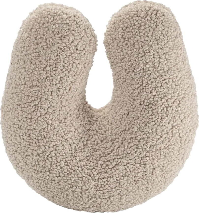 Světle hnědý dětský pohovkový polštář z textilie bouclé U – Wigiwama