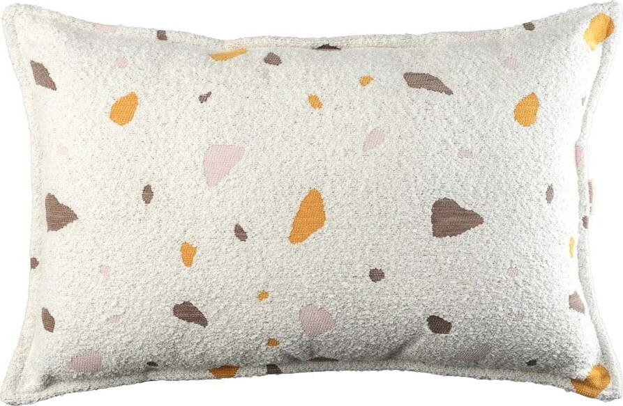 Krémový dětský pohovkový polštář z textilie bouclé/žinylkový Terrazzo Bolster – Wigiwama