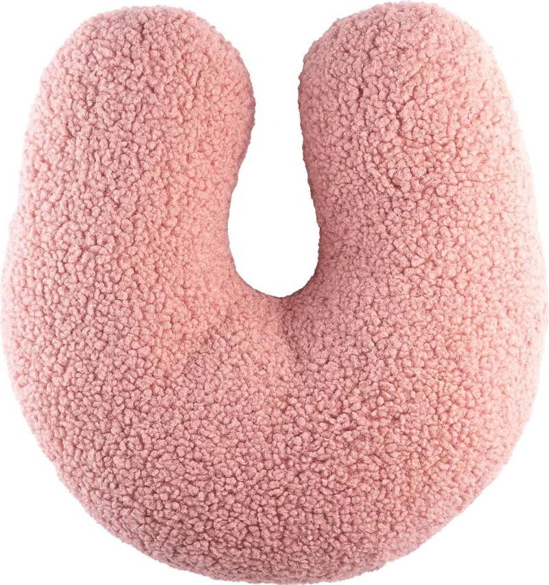 Růžový dětský pohovkový polštář z textilie bouclé U – Wigiwama